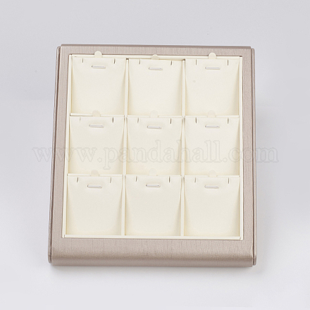 PUレザージュエリーセットディスプレイ  ボード付き  長方形  ホワイト  25x22x5cm ODIS-G013-08A-1