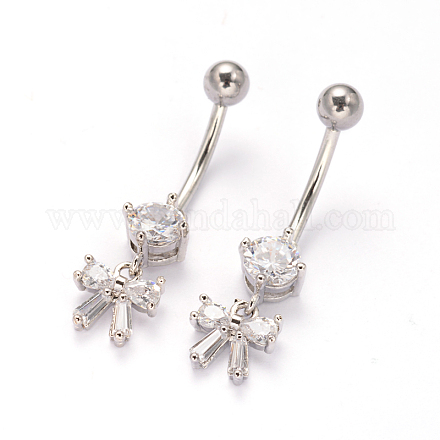 Bowknot 304 Stainless Steel Body Jewelries AJEW-I029-15D-1