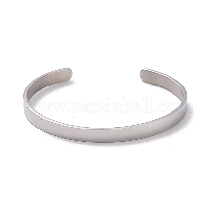 304 Stainless Steel Open Cuff Bangle BJEW-G653-01P-04-1
