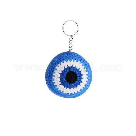 Gehäkelte Böse-Augen-Schlüsselanhänger aus Baumwolle EVIL-PW0002-01A-1