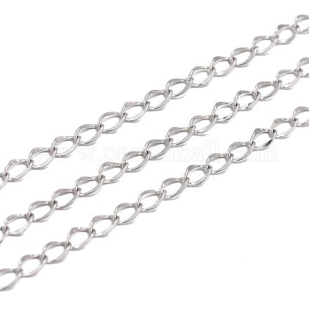 304 Stainless Steel Curb Chains CHS-L001-56-0.3mm-1