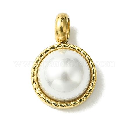 Ионное покрытие (ip) 304 нержавеющая сталь pave ракушка жемчуг полукруглые подвески FIND-Z028-36G-1