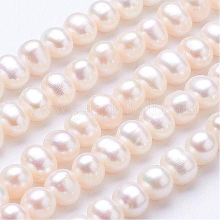 Fili di perle di perle d'acqua dolce coltivate naturali PEAR-F004-18-1