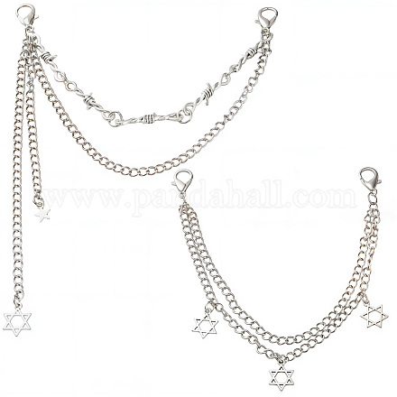 (週末特価)UNION SHOE CHAIN アンティークプレート 4個 2スタイル 二重層鉄合金靴装飾チェーン カニカン付き アンティーク