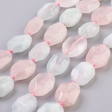 Chapelets de perles en morganite naturelle G-F568-034-1