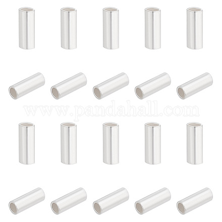 PH PandaHall 925 Sterling Silver Crimp Beads 20pcs Tube Spacer Beads 5mm  End Stopper Beads Crimp Tube Beads Jewelry Crimping Beads for DIY Necklace