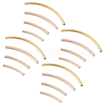 220 шт. 4 стиля латунные гладкие изогнутые трубчатые бусины KK-AR0004-49-1