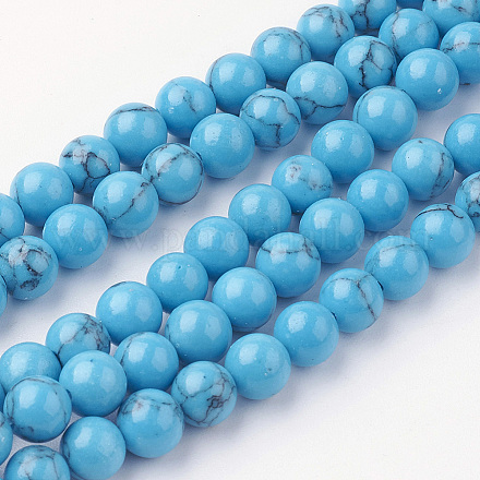 Synthetic Turquoise Bead Strands G-G735-13-6mm-1