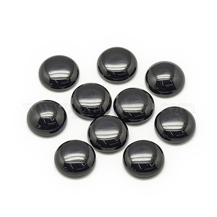 Cabochon in pietra nera sintetica G-R416-6mm-46-1-1