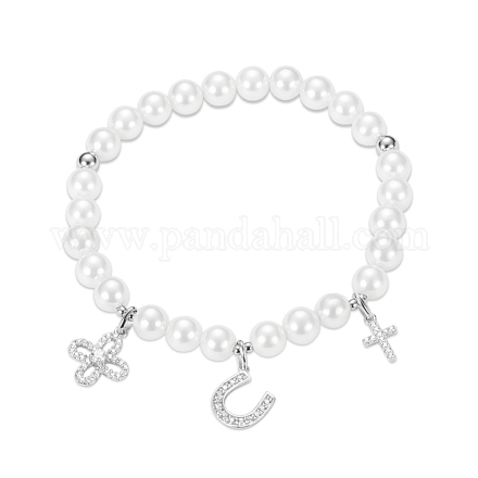Tinysand magnifique perle 925 bracelet à breloques en argent sterling avec oxyde de zirconium TS-B307-W-1