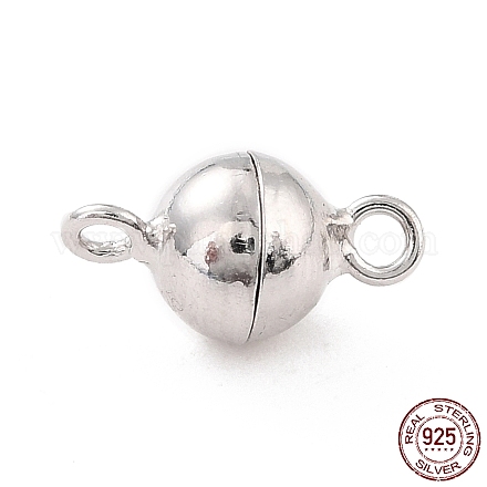 Rhodium Plated 925 Sterling Silver Magnetic Clasps STER-A001-02B-P-1