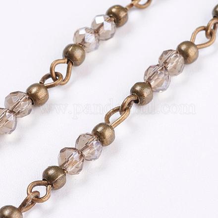 Chaînes de perles en verre manuels X-AJEW-JB00320-04-1