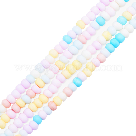 Chapelets de perles en verre peinte par pulvérisation opaque GLAA-N047-07-08-1