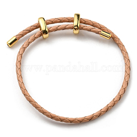 Кожаные браслеты плетеного шнура BJEW-G675-06G-05-1