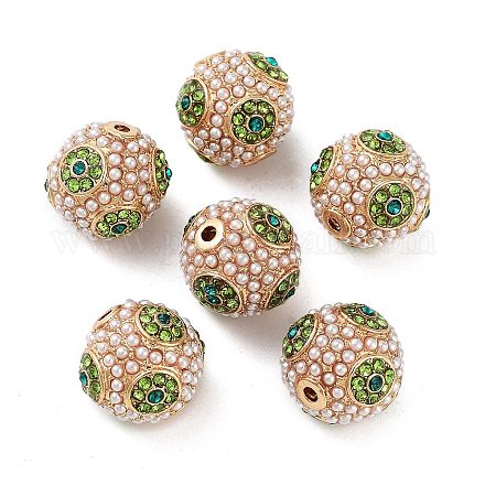 Золотые покрытием сплава горный хрусталь бисер FIND-E046-14G-03-1