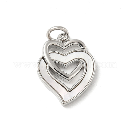 Подвески из латуни с натуральными белыми ракушками KK-S522-08C-P-1