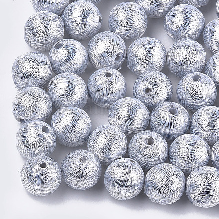 Polyester Thread Fabric Covered Beads WOVE-T009-16mm-06-1