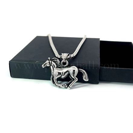 Ожерелья из нержавеющей стали с подвеской в виде бегущей лошади для мужчин UC4254-1