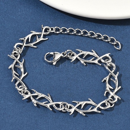 Браслеты-цепочки из нержавеющей стали 304 для женщин BJEW-D385-07P-1