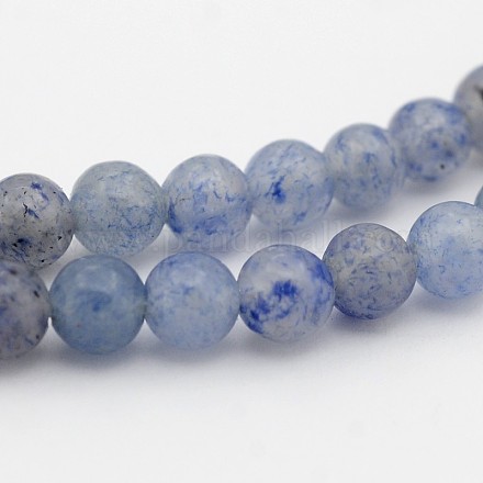 Naturelles aventurine bleu perles rondes brins G-N0120-08-4mm-1