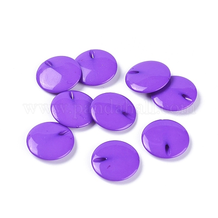 Perles acryliques opaque rondes plates X-SACR-R817-08-1