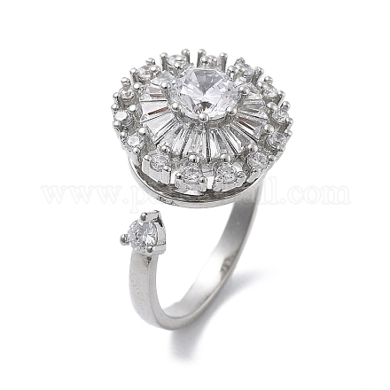 Плоские круглые вращающиеся открытые манжетные кольца для женщин&nbsp;LS-RJEW-S402-08P-1