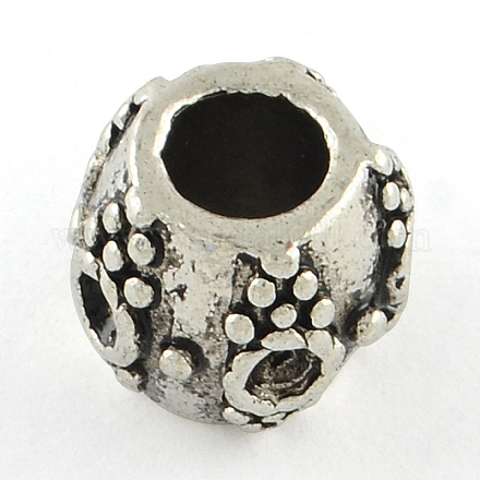 Bases de rhinestone de perlas rondelle agujero grande europeo estilo tibetano TIBEB-M026-10AS-FF-1