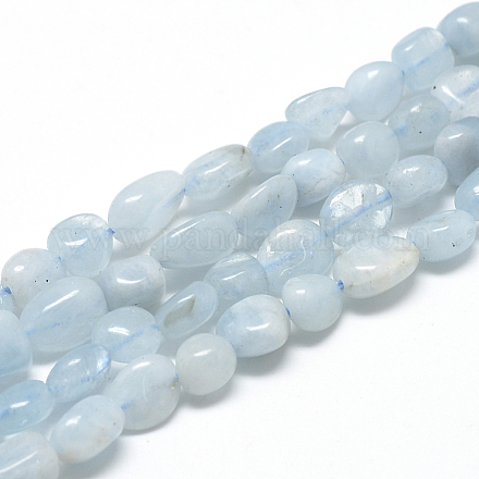 Chapelets de perles en aigue-marine naturelle X-G-R445-8x10-36-1