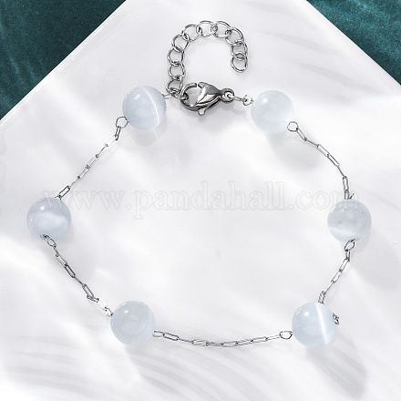 Браслеты-цепочки из нержавеющей стали 304 BJEW-C094-01P-06-1