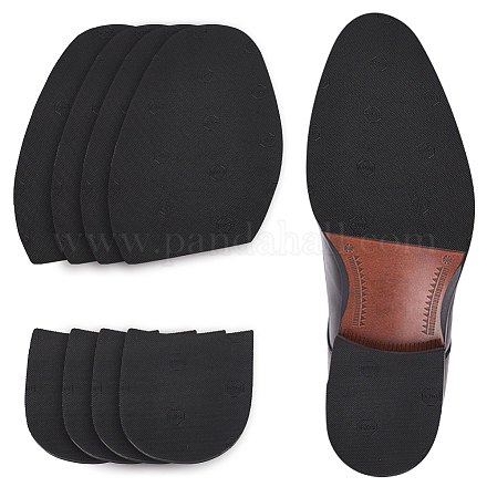 Ahadermaker 4 paires 2 styles chaussure en caoutchouc demi-semelle poignées antidérapantes FIND-GA0005-79-1