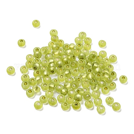 Perles de rocaille en verre doublées d'argent givré GLAA-Q096-02C-1