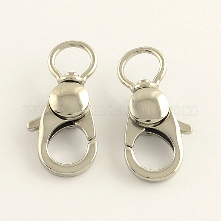 304 Stainless Steel Swivel Lobster Claw Clasps X-STAS-R065-10-1