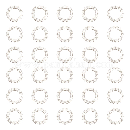 Unicraftale 30 pièces 12mm de diamètre 304 anneau de liaison en acier inoxydable avec chiffres romains 1~12 o motif anneau rond cadres circulaires connecteurs anneau pour bracelet fabrication de bijoux STAS-UN0046-57-1