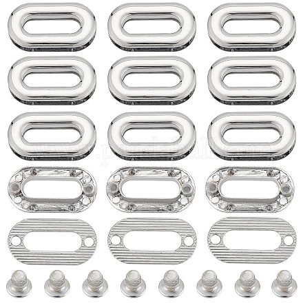 GORGECRAFT 12PCS Screw-in Oval Eyelet Metal Screw Together Grommets Shackle Purse End Rings Bag Loop Handle Connectors Alloy Snaps for DIY Sewing Crafts Clothes Leather Bags Replacement Hardware FIND-GF0004-58-1