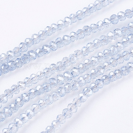 1 chapelets de perles en rondelles facettées en verre électrolytique X-EGLA-J025-F19-1