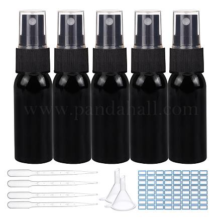 Benecreat 20 paquet 30 ml noir fine brume atomiseur vaporisateur bouteilles vide en plastique vaporisateur ensemble avec 4 pièces trémies DIY-BC0011-30A-1