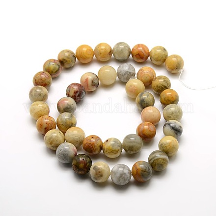 Round Natural Crazy Agate Beads Strands G-P058E-01-1