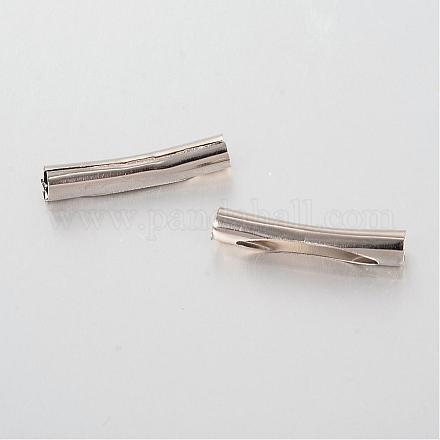 Hollow Iron Curved Tube Beads IFIN-K011-01P-1