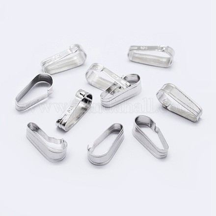 925 moschettone in argento sterling sulle barre X-STER-F036-08S-6x14mm-1