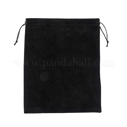ベルベットのポーチ  巾着袋  長方形  ブラック  35~36x28x0.4cm TP-J001-02-1
