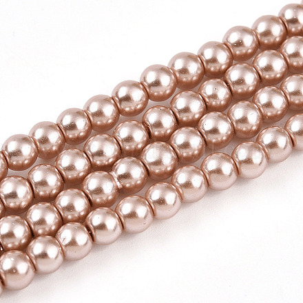Выпечка окрашены перламутровый стекла жемчужные нити круглый шарик X-HY-Q003-4mm-11-1