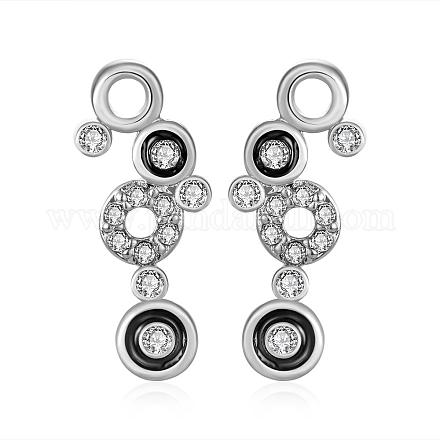 Attractive Bubble Tin Alloy Czech Rhinestone Enamel Stud Earrings EJEW-BB04048-01P-1