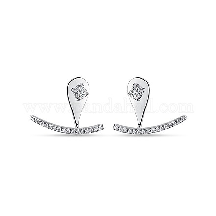 TINYSAND 925 Sterling Silver Trendy Silver Ear Jacket TS-E331-S-1