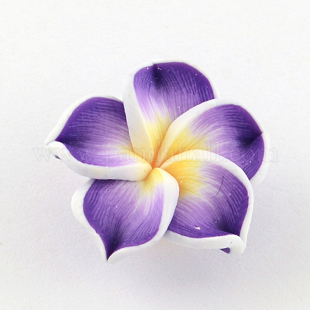 Handmade Polymer Clay 3D Flower Plumeria Beads CLAY-Q192-30mm-04-1
