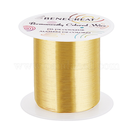 BENECREAT 0.3mm 150M Jewelry Beading Wire Light Gold Tarnish Resistant Copper Wire for Beading Wrapping and Other Jewelry Craft Making CWIR-BC0001-35A-LG-1