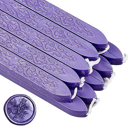 CRASPIRE 20 Pieces Vintage Sealing Wax Sticks with Wicks Antique Manuscript Sealing Wax for Wax Seal Stamp Envelope Cards Invitation Gift Decoration (Pearl Purple) DIY-WH0003-C31-1