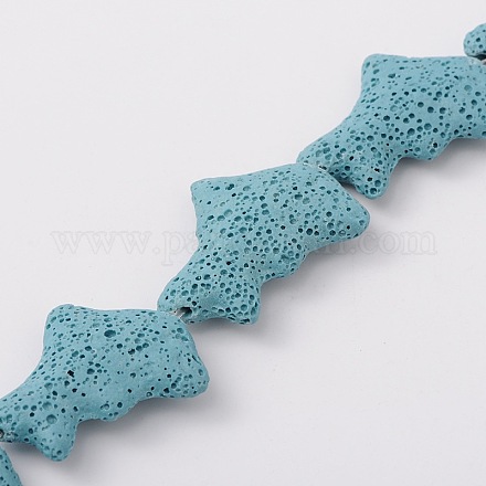 Dolphin Dyed Synthetic Lava Rock Beads Strands G-N0097-14-1