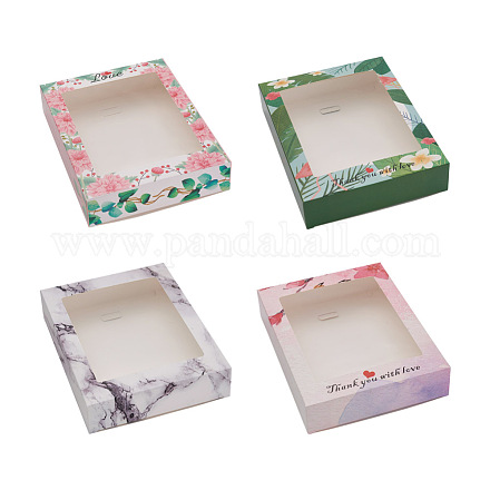Magibeads 20pcs 4 caja de papel kraft creativa plegable de estilo CON-MB0001-05-1