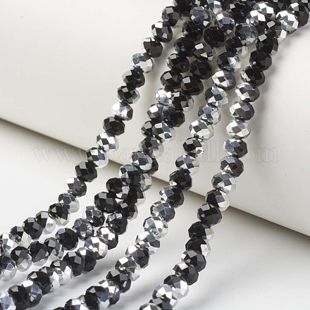 Electroplate Transparent Glass Beads Strands EGLA-A034-T2mm-M01-1
