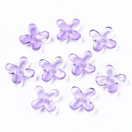 Transparent Spray Painted Glass Beads X-GLAA-N035-012-F02-1
